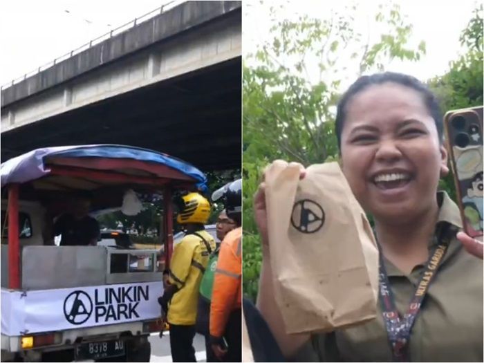 Sebelum Konser, Linkin Park Keliling Jakarta Bagikan Tahu Bulat Gratis