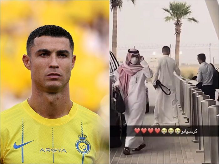 Cristiano Ronaldo Terciduk Pakai Gamis saat Beraktivitas di Arab Saudi