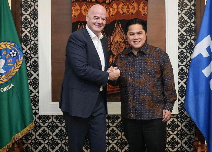 Erick Thohir Sambut Kedatangan Presiden FIFA Gianni Jelang Final Piala Dunia U-17 2023
