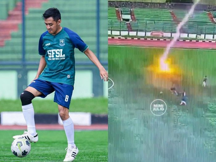 Pesepak Bola Amatir 34 Tahun Tewas Tersambar Petir saat Bertanding di Stadion Siliwangi