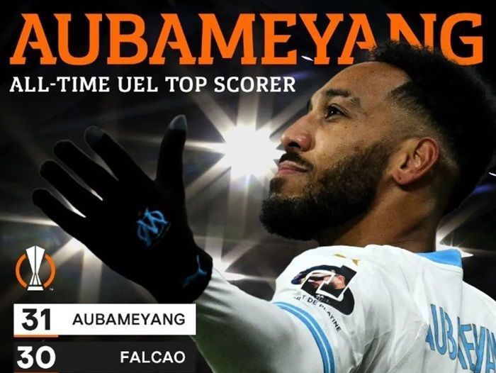 Aubameyang Resmi Menjadi Pencetak Gol Terbanyak Sepanjang Sejarah Kompetisi UEFA Europa League