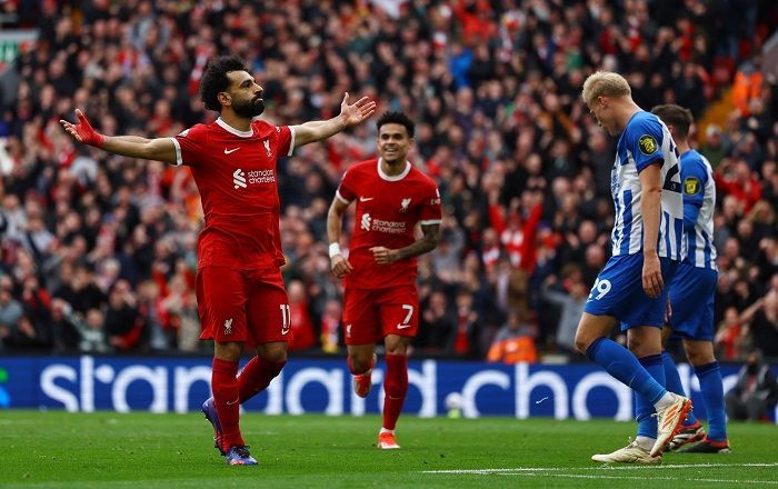 Liverpool Raih Kemenangan Dramatis atas Brighton di Anfield, Mohamed Salah Jadi Penyelamat!