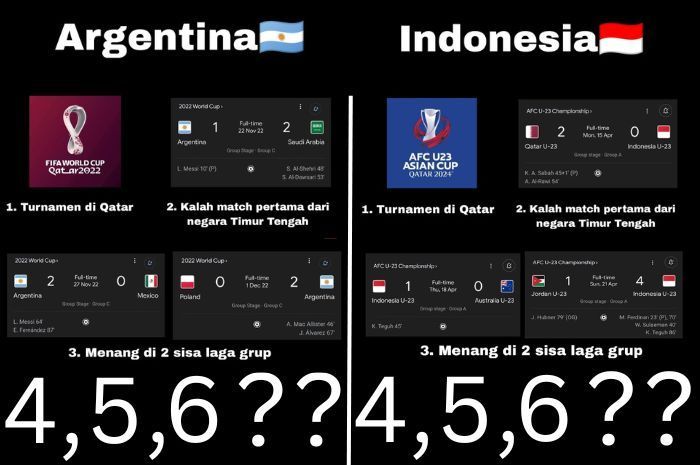 Teori Cocokologi Timnas Indonesia dan Argentina Saat Berlaga di Qatar: 6 Poin ini Dianggap Mirip , Akankah Bernasib Sama?