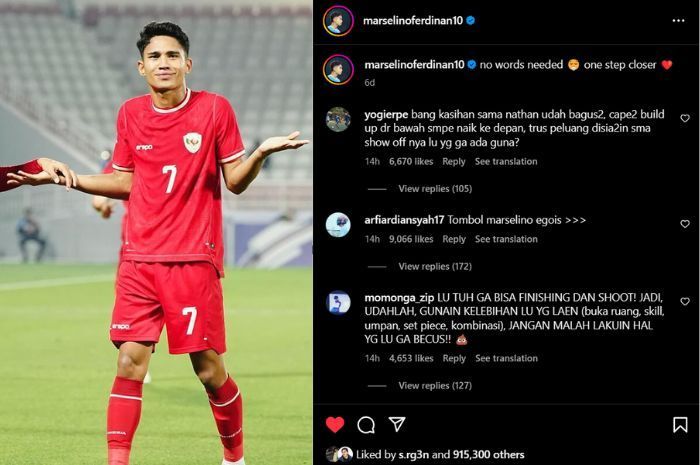 Marselino Ferdinan Dikritik Netizen Karena Performanya yang Dinilai Egois Usai Timnas Indonesia U-23 Kalah Lawan Irak