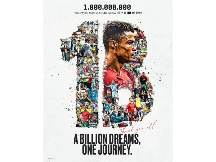 Cristiano Ronaldo Manusia Pertama yang Punya 1 Miliar Followers di Media Sosial