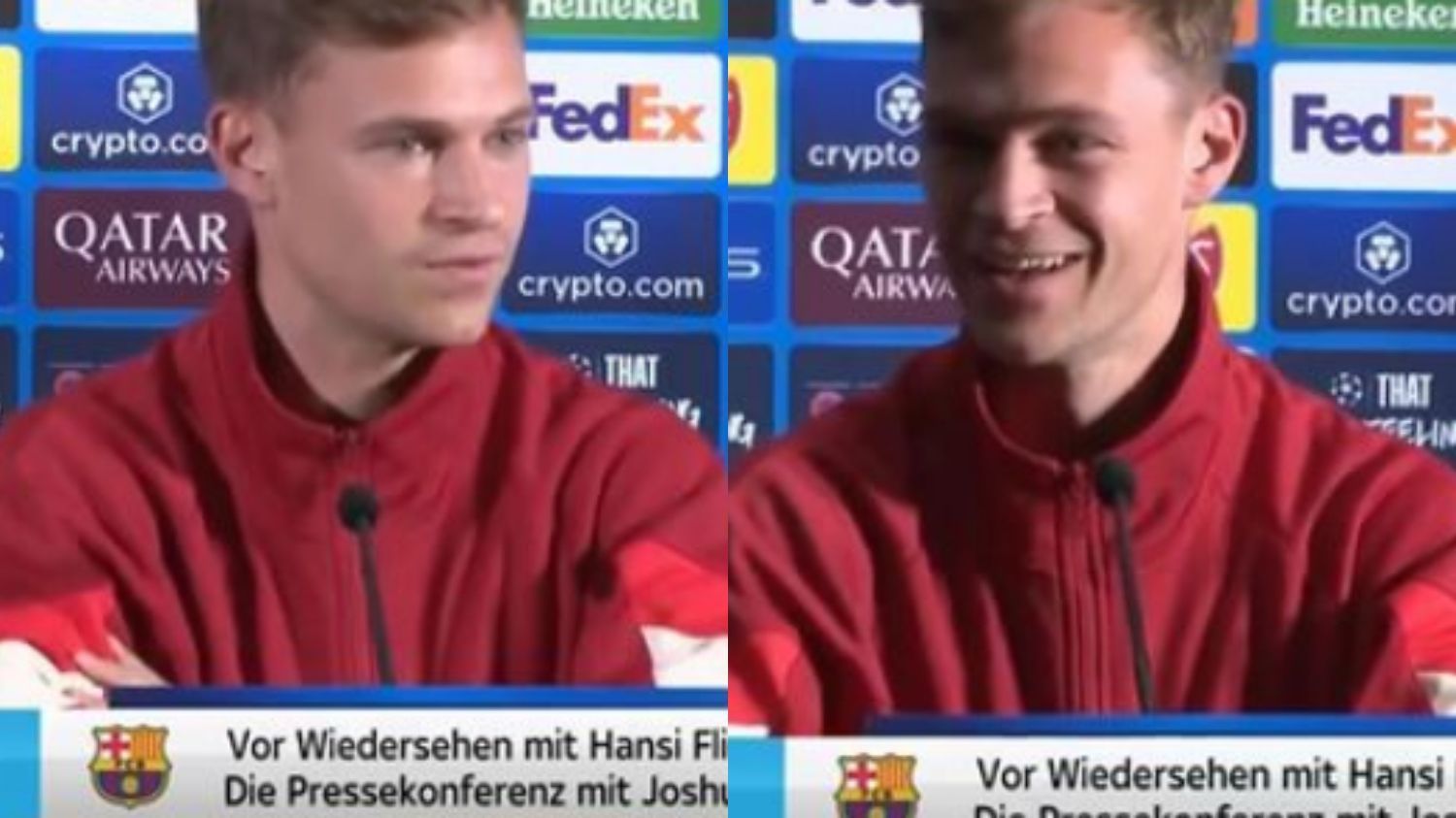 Momen Lucu Joshua Kimmich Alami Mati Listrik di Konferensi Pers Barcelona vs Bayern Munchen