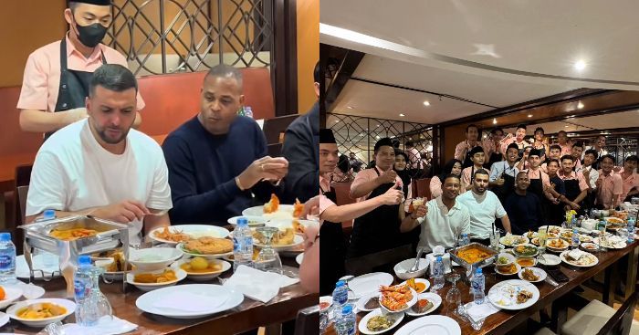 Mencoba Kuliner Indonesia, Patrick Kluivert Terlihat Menikmati Nasi Padang Bersama Asisten Pelatih dan Tim