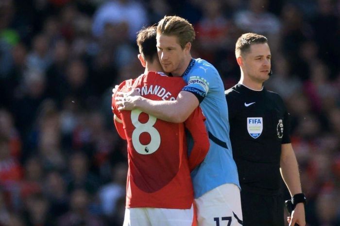 Kevin de Bruyne Jalani Laga Derby Manchester Terakhir, Bruno Fernandes: Saya Bersyukur Bisa Melawannya
