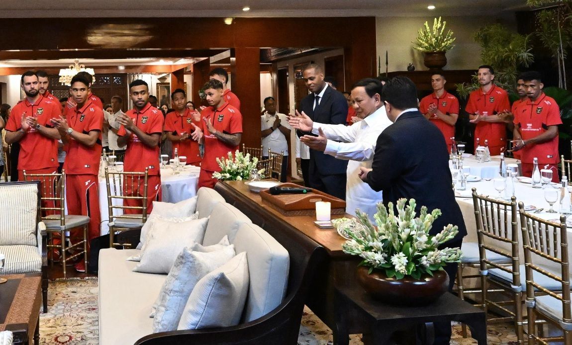 Full Happy, Timnas Indonesia Makan Siang Bareng Presiden Prabowo Subianto di Kertanegara