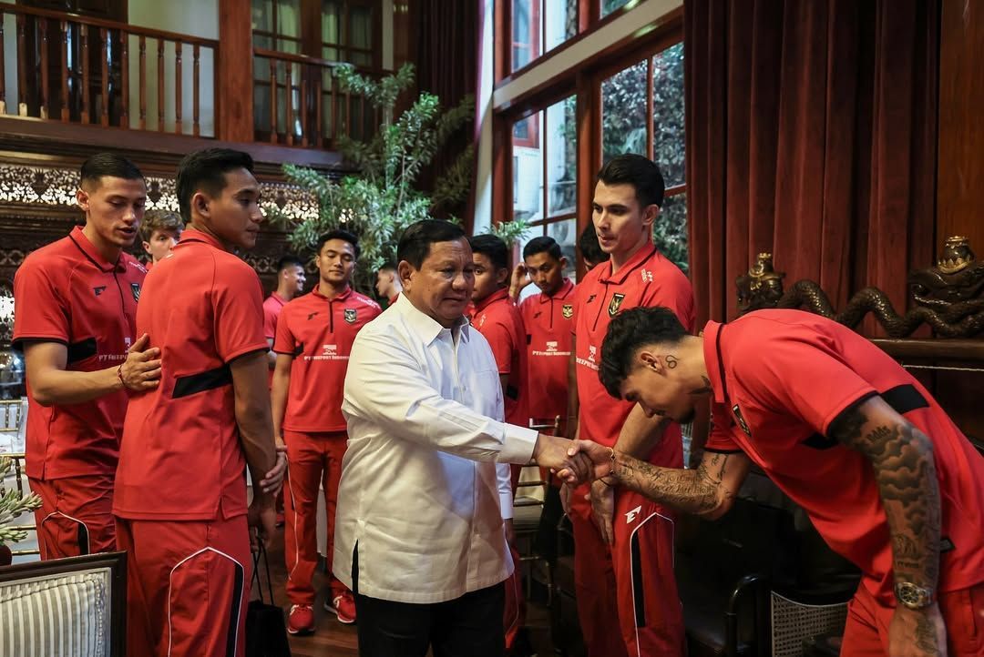 Timnas Indonesia Kunjungi Kediaman Presidne Prabowo, Dapat Wejangan Seperti ini