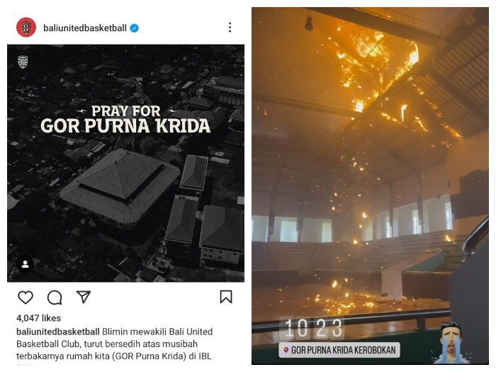 Breaking News! GOR Purna Krida Markas Tim Basket Bali United Terbakar