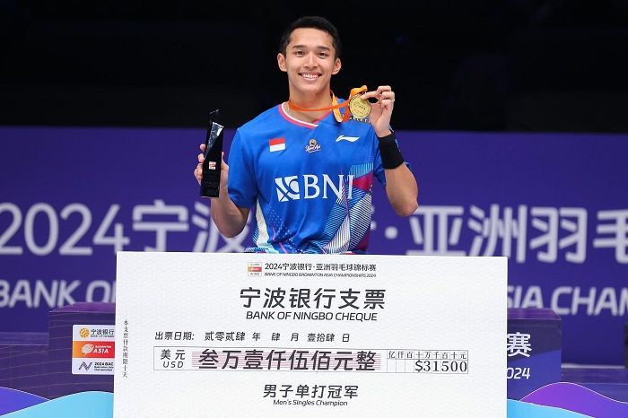 Bangga! Jonatan Christie Juara Tunggal Putra di Badminton Asia Championship 2024