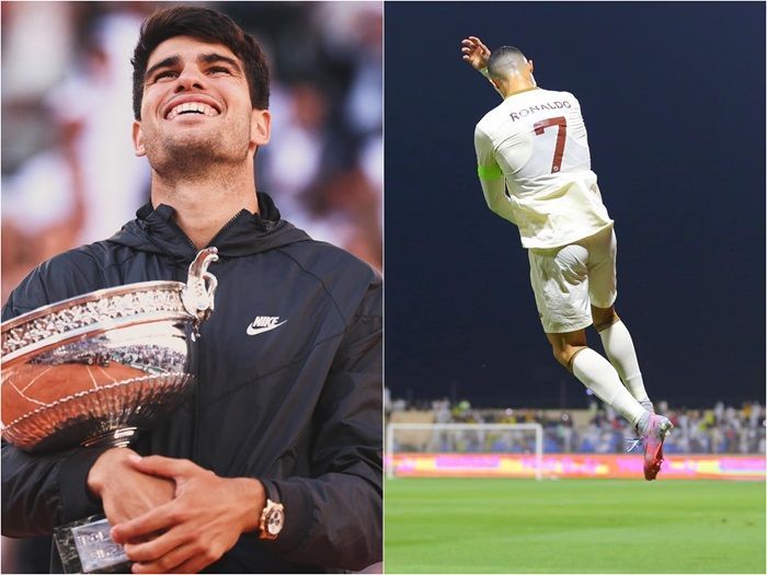 Viral Carlos Alcaraz Tiru Gaya Tendangan dan Selebrasi Ikonik Cristiano Ronaldo